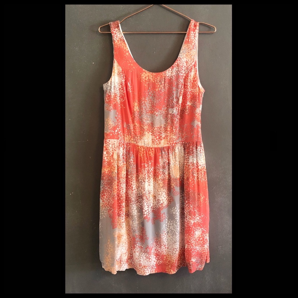 SISLEY pink & gray print tank dress